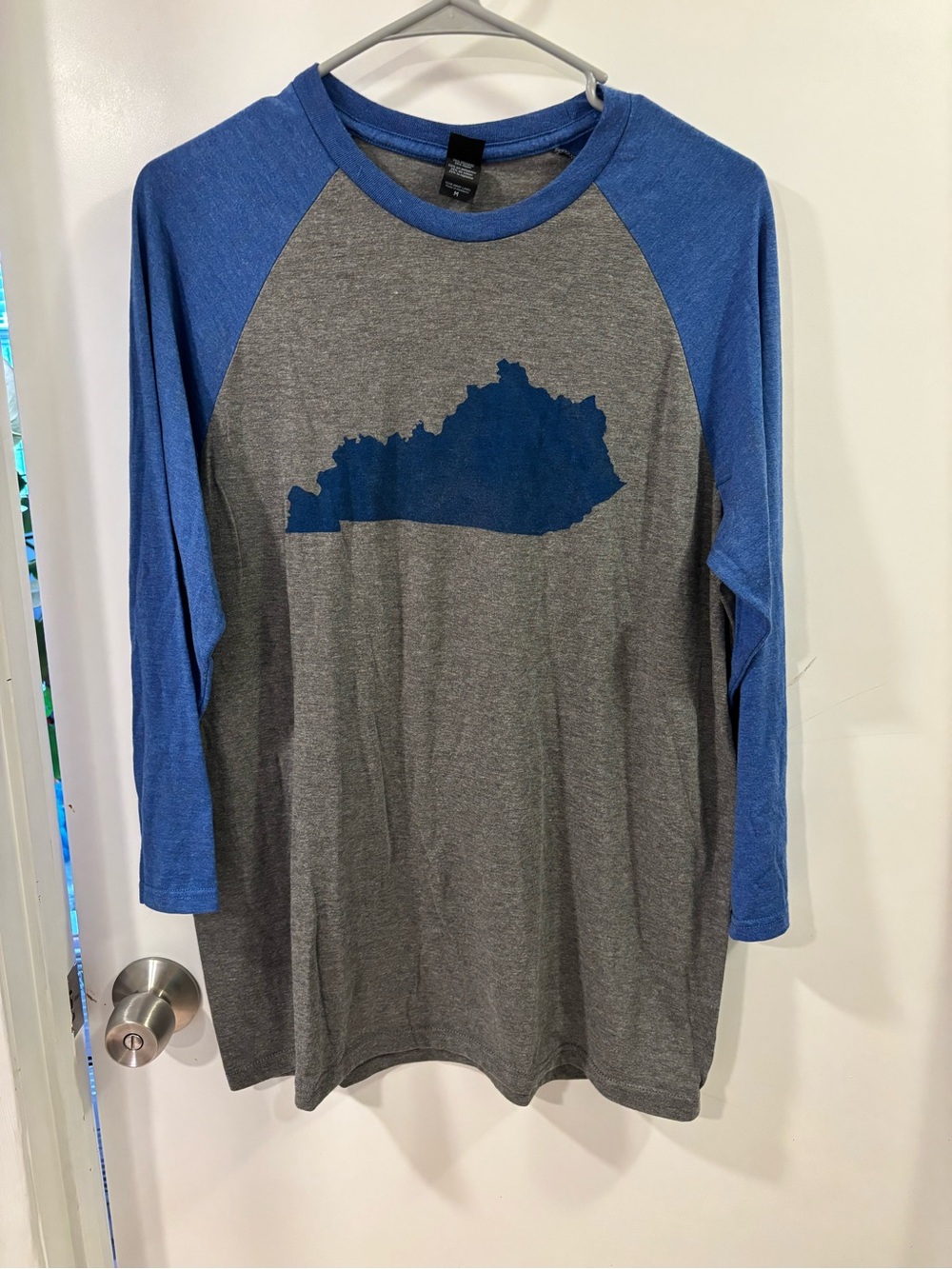 District Gray Kentucky Tee with Blue Raglan Collar